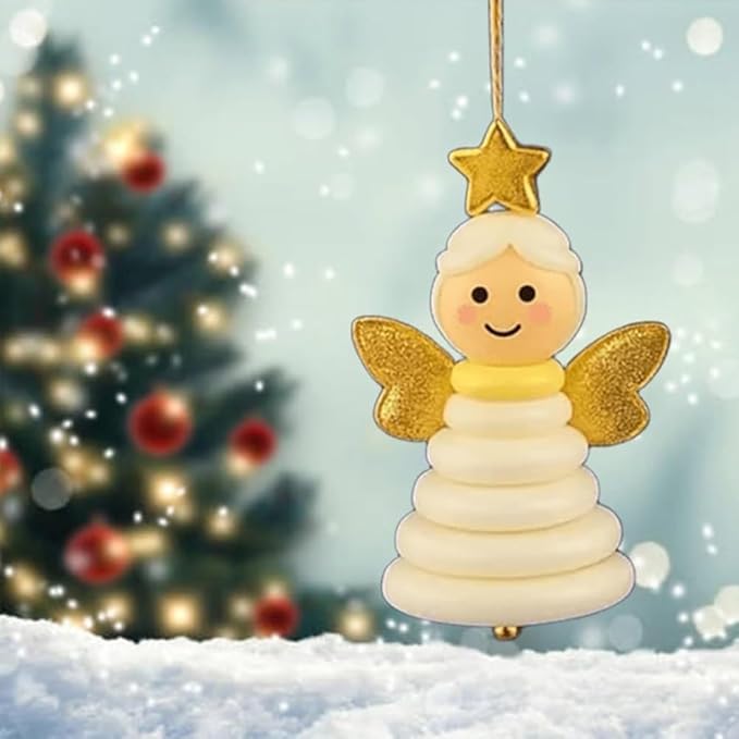 4pcs Button Christmas Tree Ornament Kits, Fun Holiday Decorations for All Ages, DIY Craft Buttons Kit with Christmas Snowman/Santa/Angel, Gifts for Xmas Tree Hanging Decorations (4PCS)