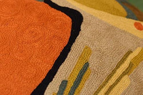 Kandinsky Modern Pillow Cover - Flow Orange Abstract Pillowcase Farmhouse Chair Cushion Contemporary Outdoor Pillowsham Couch Cushion Handmade Wool Size 18x18