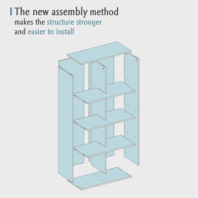 8-Cube Storage Shelf Bookcase - Wooden 4-Tier Floor Standing Open Bookshelf, Modern TV Stand up to 55 Inchs for Home and Office, Black