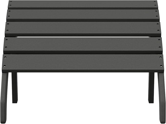 WestinTrends Dylan Outdoor Patio HDPE Adirondack Ottoman Footrest, Gray