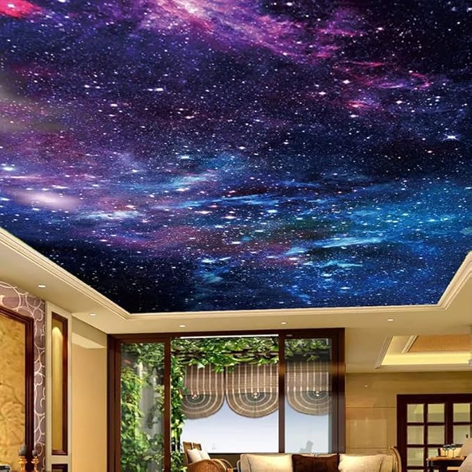Custom Ceiling Mural 3D Beautiful Starry Sky Wallpaper Living Room Bedroom Ceiling Decoration Wall Mural