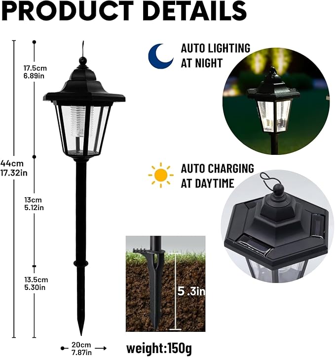 Solar Pathway Lights, 2 Pack, Waterproof LED for Outdoor Walkway, Yard, Garden, Landscape – Great Gardening Gift for Mom, Grandma, Women(Corridor Pathway Lights)