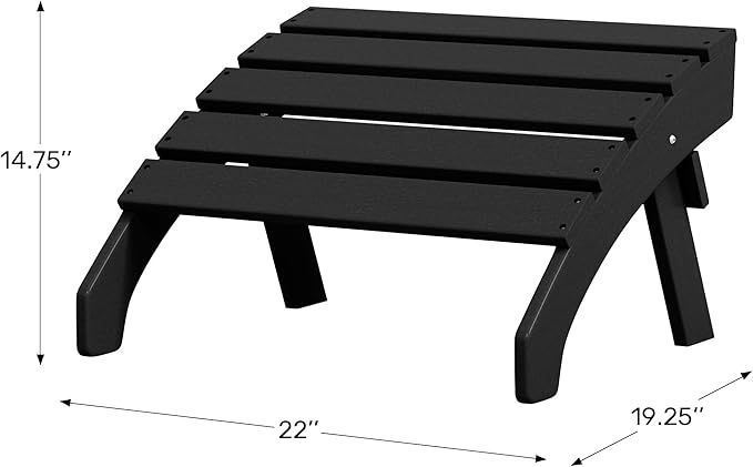 WestinTrends Dylan Outdoor Patio HDPE Adirondack Ottoman Footrest, Teak