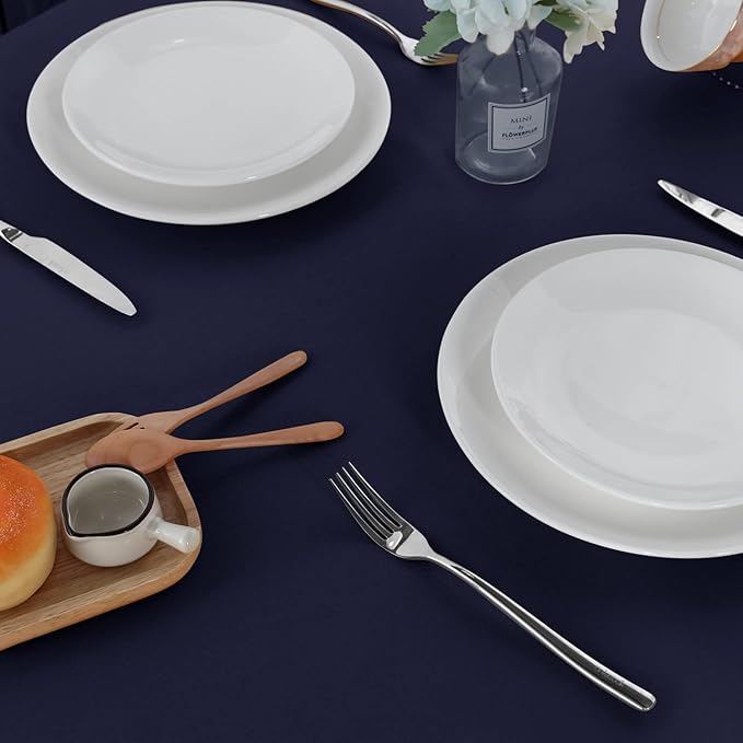 sancua 2 Pack Navy Tablecloth 60 x 102 Inch, Rectangle 6 Feet Table Cloth - Stain and Wrinkle Resistant Washable Polyester Table Cover for Dining Tables, Buffet Parties and Camping