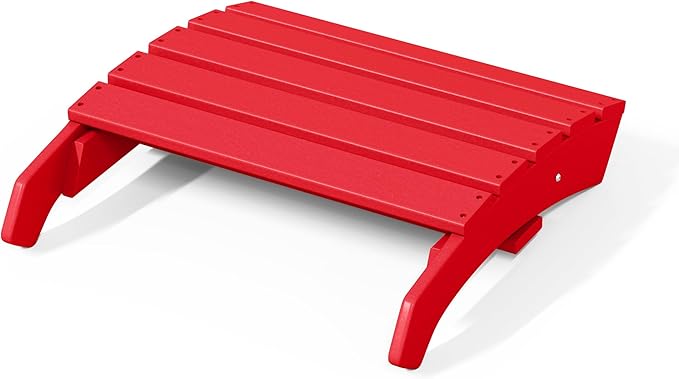 WestinTrends Dylan Outdoor Patio HDPE Adirondack Ottoman Footrest, Red