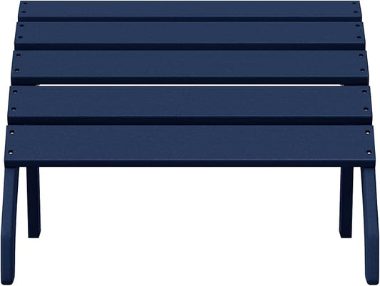 WestinTrends Dylan Outdoor Patio HDPE Adirondack Ottoman Footrest, Navy Blue