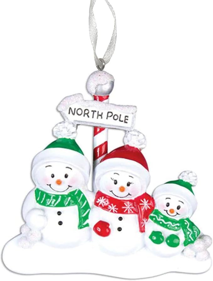 2025 Family Christmas Ornament – Personalized Ornament for Families – Custom Snowman Family Ornament – Holiday Tree Decoration Keepsake Gift (Snowman Family of 3)