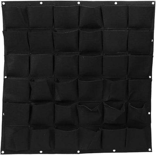 Ogrmar 36 Pockets Vertical Wall Garden Planter Plant Grow Bag for Flower Vegetable for Indoor/Outdoor (36 Pockets, Black)