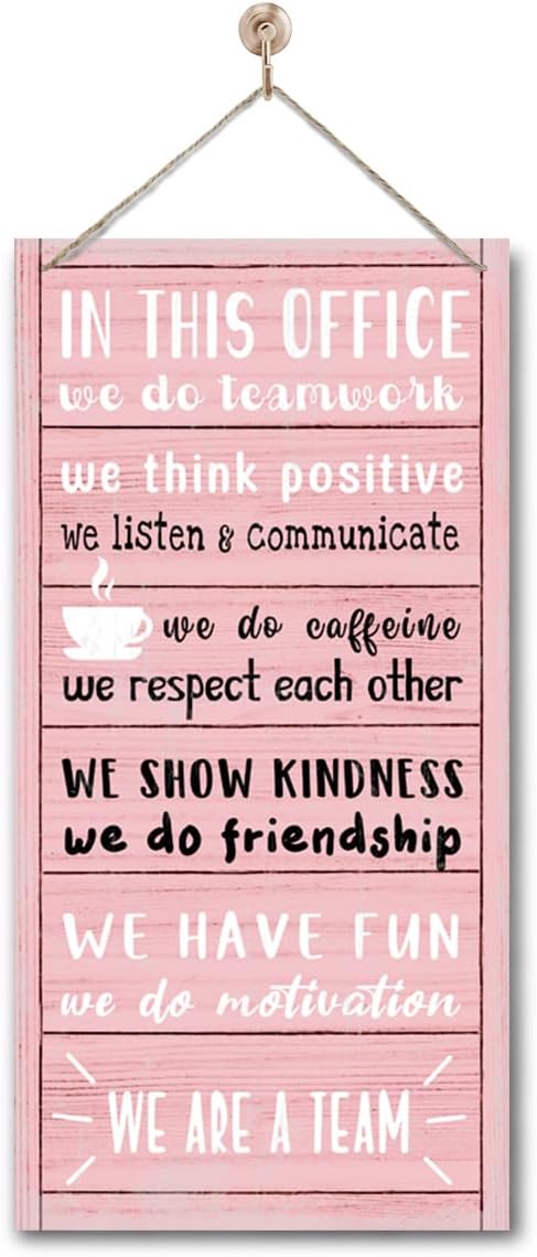 We Are A Team Office Signs Decor, In This Office Sign, Hanging Wood Sign Office Décor, Motivational Quotes Wall Décor, Office Wall Art, Human Resources Office Wall Décor, Team Gift, Gift for Leader F1