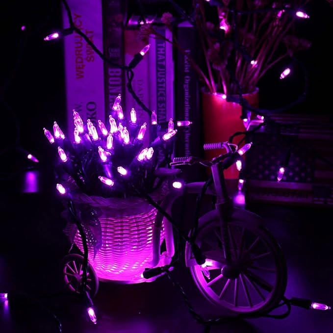 Brizled Purple Christmas Lights, 2 Pack 33ft 100 LED Christmas String Lights, 120V UL Certified Purple Halloween Light Connectable Mini Xmas Tree Light Outdoor for Halloween Xmas Party Wedding Holiday