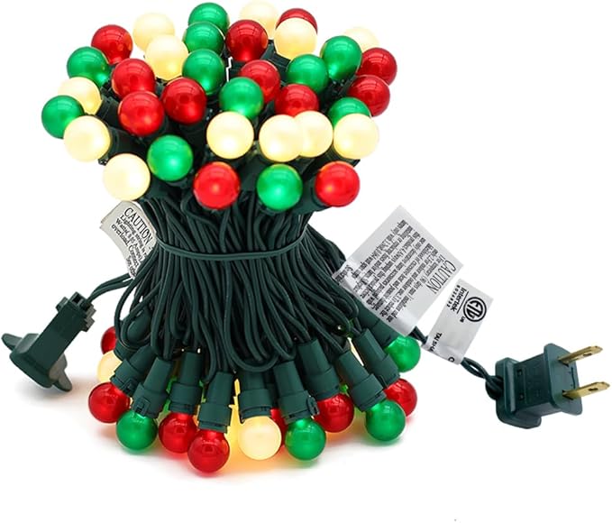 Red White and Green Christmas Lights G15 70 LED Globe String Lights Plug in Christmas Decor String Lights Outdoor Indoor for Tree Patio Party Garden Yard Gazebo Wedding