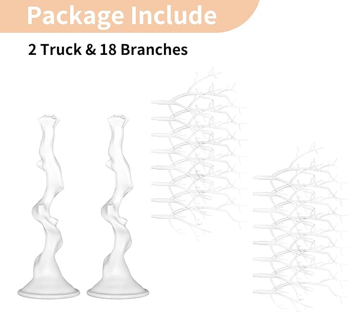 Nuptio Artificial Trees Decorative Trees: 2 Pcs White Twig Trees 22.8in Tall Halloween Decorations Wedding Centerpiece for Tables Fake Easter Tree for Christmas Thanksgiving Birthday Party Decor