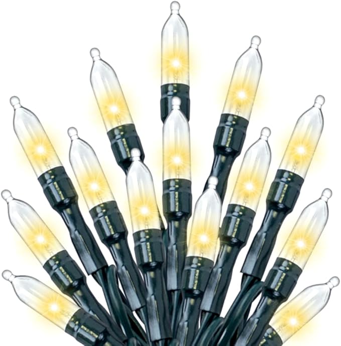 One Strand 170FT 500 LED String Lights Outdoor Indoor,Warm White Christmas Light Green Wire, Non Connectable Plug in Christmas Tree Lights for Big Space Home Decor