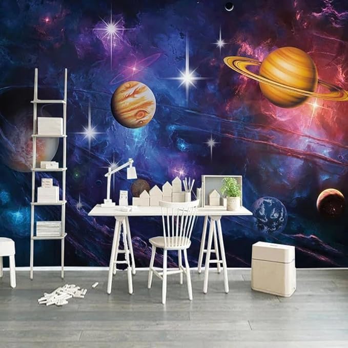 Custom Planet Wallpaper Universe Starry Sky Theme Mural Children Room Living Room Bedroom Ceiling Home Decor Wall Paper