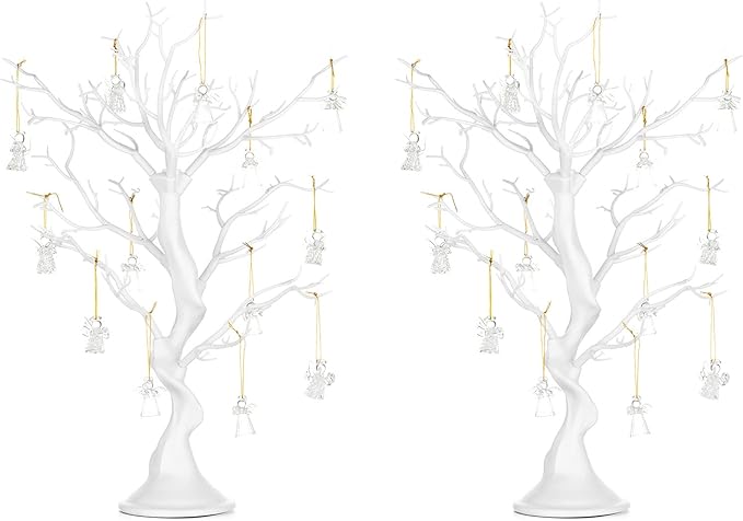 Nuptio Artificial Trees Decorative Trees: 2 Pcs White Twig Trees 22.8in Tall Halloween Decorations Wedding Centerpiece for Tables Fake Easter Tree for Christmas Thanksgiving Birthday Party Decor