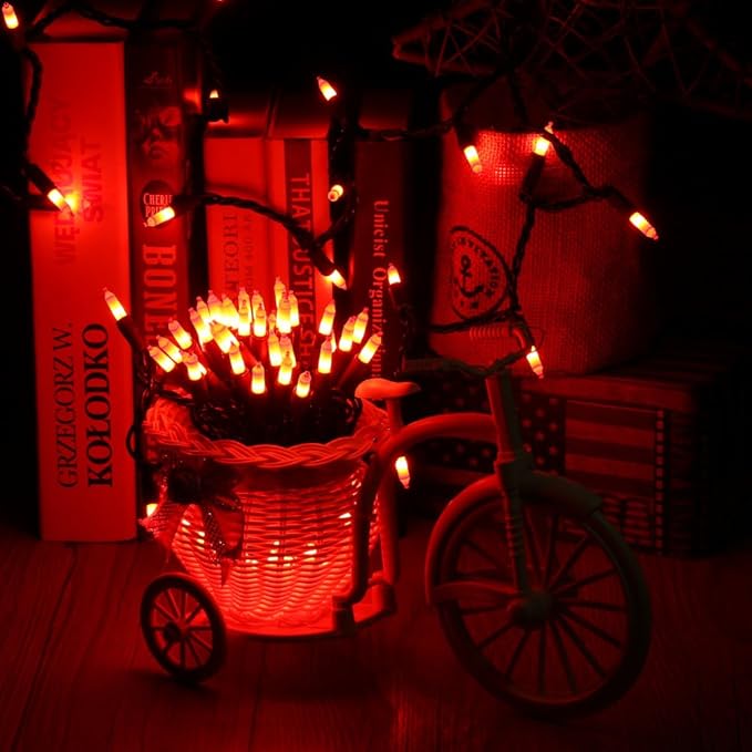 ODEETRONIC Orange Halloween String Lights, 2 Packs Total 43.26ft 200 Count Incandescent Orange Lights, 120V UL Certified Connectable Halloween Mini Light for Indoor/Outdoor Spooky House & Party Decor