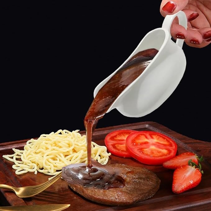 17oz Gravy Boat with Saucer Stand, Set of 1, Ceramic Sauce Boat with Tray for Salad Dressings,ketchup， Creamer, Broth, Black Pepper, White