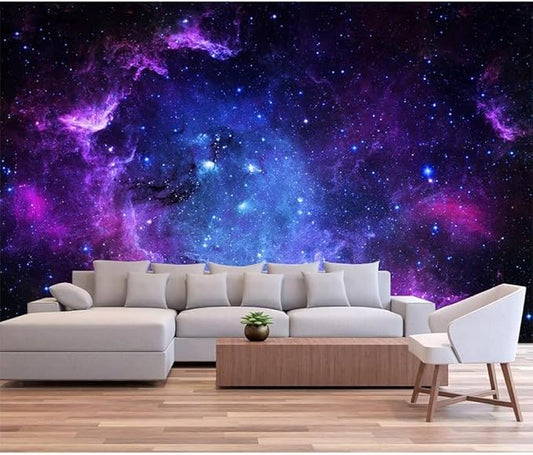Custom Galaxy Themed Wallpaper Starry Sky Peel and Stick Murals for Walls Large Galaxy Wallpaper for Living Room Bedroom Dining Room Wall Murals