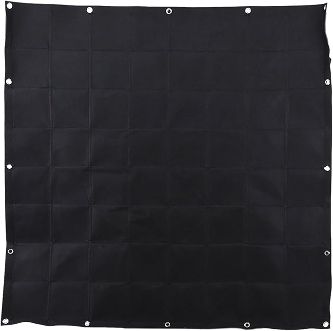 Ogrmar 64 Pockets Vertical Wall Garden Planter Plant Grow Bag for Flower Vegetable for Indoor/Outdoor (64 Pockets, Black)