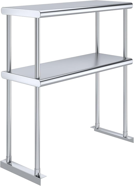 AmGood Double OverShelf Stainless Steel NSF - Many (30" Long x 12" Deep)