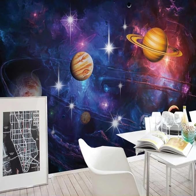 Custom Planet Wallpaper Universe Starry Sky Theme Mural Children Room Living Room Bedroom Ceiling Home Decor Wall Paper