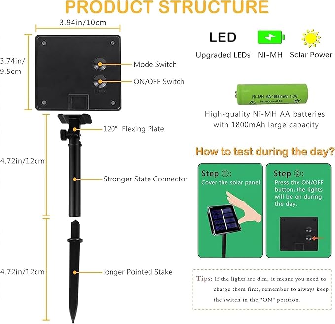 Multicolor Solar String Lights Outdoor Waterproof 2PK 200LED 66FT Twinkle Lights Auto On/Off Solar Powered LED Fairy Light Green Wire with 8 Modes for Christmas Tree Party Decorations (Multicolor)