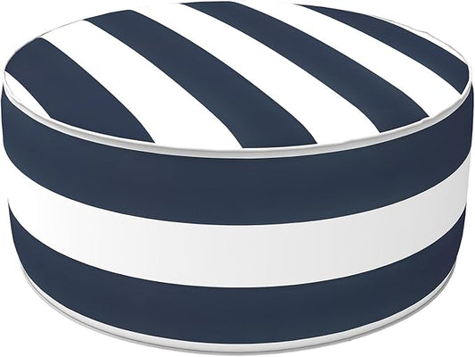 LVTXIII Inflatable Stool Ottoman Footrest with Handle, All Weather Foot Rest, Indoor or Outdoor Use for Home Patio Garden and Camping, D21 x H9, Cabana Navy