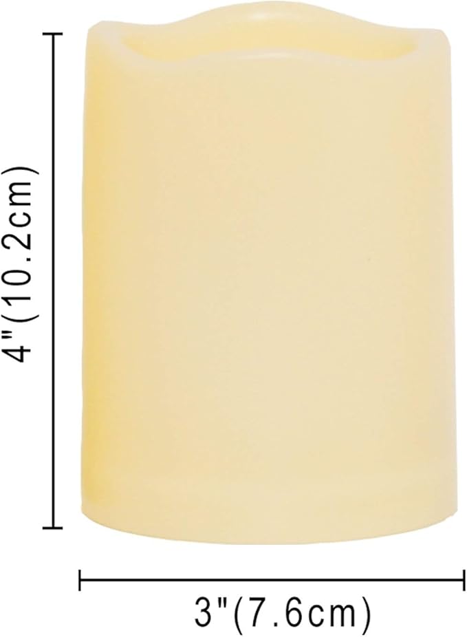 CANDLE CHOICE Waterproof Outdoor Battery Operated Flameless Candles with Remote Timer Plastic Flickering Fake Electric LED Pillars for Lantern Garden Wedding Christmas Decorations 3x4 Inches 3 PCS