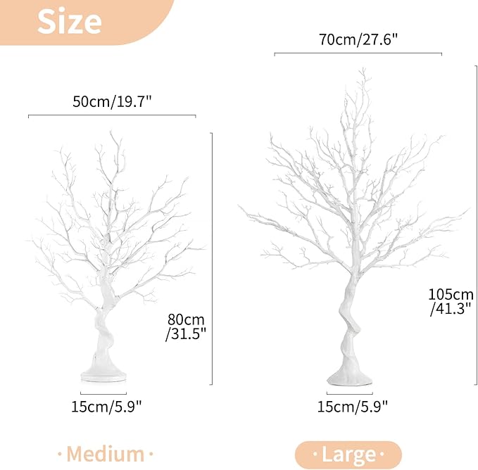 NUPTIO Artificial Christmas Tree Branch: 3.44 feet Tall White Manzanita Tree Halloween Centerpiece Wedding Centerpieces for Tables - Decorative Ornament Display Tree Branches for Weddings (1 Pc)