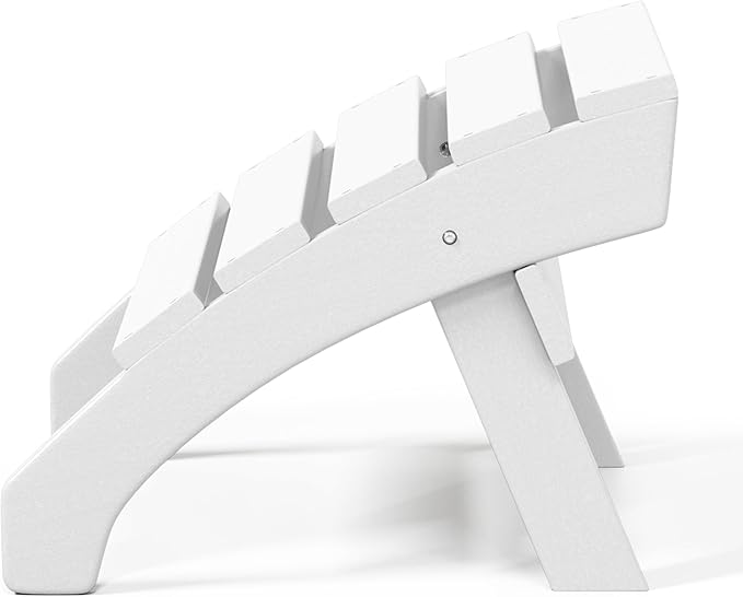 WestinTrends Dylan Outdoor Patio HDPE Adirondack Ottoman Footrest, White