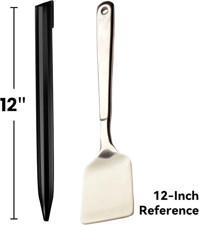 12Inch Metal Landscape Edging Stakes, 13Pcs Galvanized Steel Garden Stakes Top Curved Corrugated Landscaping Anchoring Spikes for Yard, Black