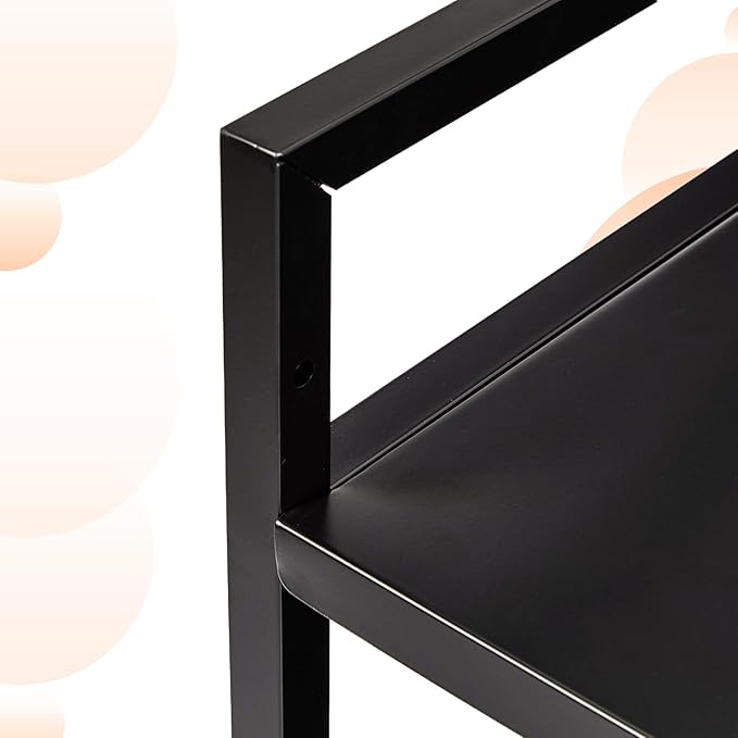 Amazon Basics 3-Tier Metal Rolling Cart, Black