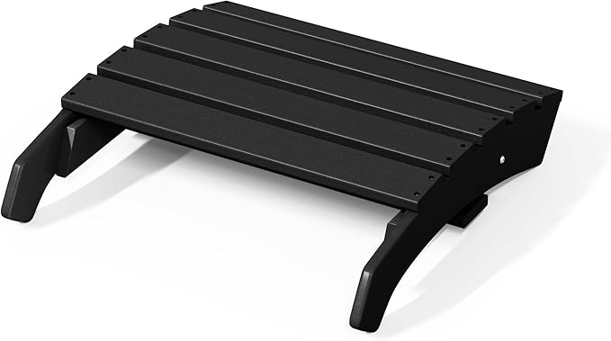 WestinTrends Dylan Outdoor Patio HDPE Adirondack Ottoman Footrest, Black