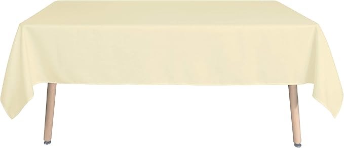 sancua Rectangle Tablecloth - 54 x 120 Inch - Water Resistant Spill Proof Washable Polyester Table Cloth, Decorative Fabric Table Cover for Dining Tables, Buffet Parties and Camping, Beige