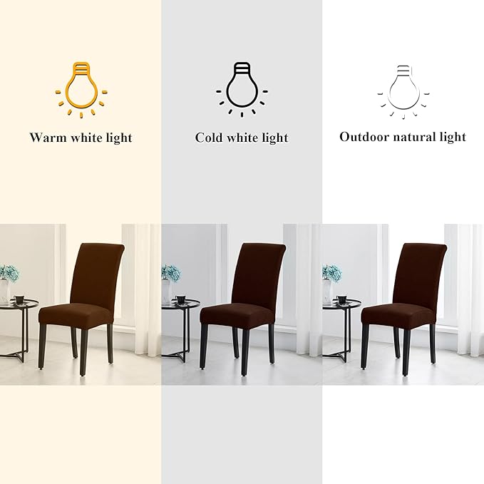 Joccun Chair Covers for Dining Room Set of 2, Dining Chair Slipcovers Stretch Dining Room Chair Covers Seat Protector,Washable Parsons Chair Cover for Home,Hotel(Chocolate,2 Pack)