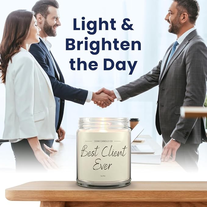 1OAK Vanilla Scented Candles - Appreciation Gifts for Clients - Client Candle - Thank You Client Gifts for Corporate Women, Men, Hairdresser, Lawyer, Realtor, Real Estate Agent, Paralegal, Attorneys