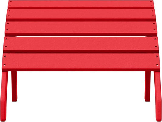 WestinTrends Dylan Outdoor Patio HDPE Adirondack Ottoman Footrest, Red