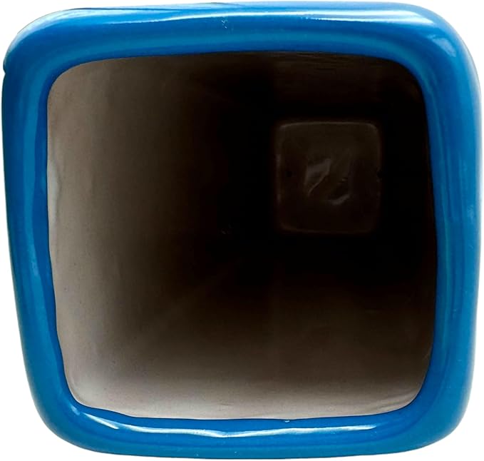 Talavera Planter Pot Square Vase Folk Art Mexican Pottery Handmade Hand Painted Home Decor Indoor Multicolor Outdoor 9.25" (Turquoise Multi)