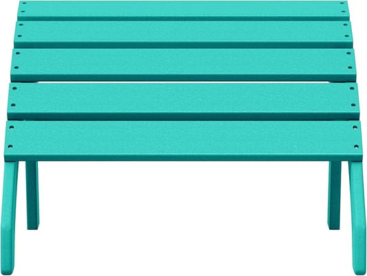 WestinTrends Dylan Outdoor Patio HDPE Adirondack Ottoman Footrest, Turquoise