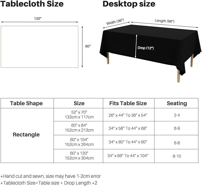 IVAPUPU Textured Linen Table Cloth for Rectangle Table - Waterproof Fabric Tablecloth Rectangular Wrinkle Free Wipeable Dining Cover for Wedding/Birthday/Party Decor, 60 x 84 Inch
