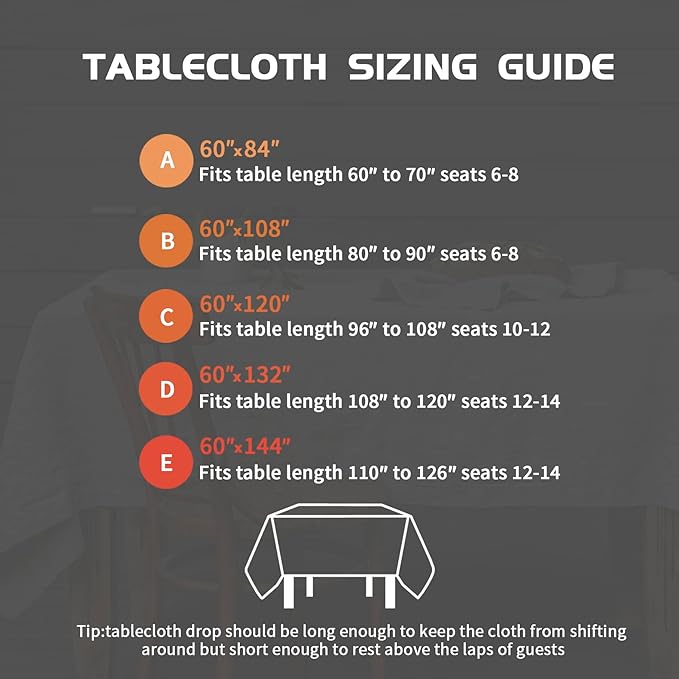 EVERLY 100% Pure Linen Rectangle Tablecloths 60x120Inches for Dining,Buffet Parties,Picnic,Events,Weddings and Restaurants,Decorative Halloween,Thanksgiving Machine Washable Tablecloths-Light Grey