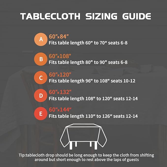 EVERLY 100% Pure Linen Rectangle Tablecloths 60x84Inches for Dining, Buffet Parties, Picnic,Events, Weddings and Restaurants, Decorative Halloween, Thanksgiving Machine Washable Tablecloths-White