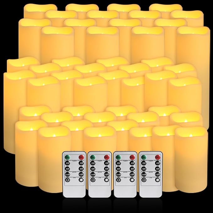 48-Pack LED Flameless Candles with Remote Control - Perfect for Home, Parties, and Special Occasions - Create a Magical Ambiance Effortlessly(Three Sizes)