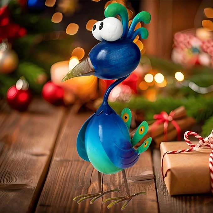 Kircust Peacock Decor Metal Yard Art Outdoor Statues Lawn Decorations Outside Garden Peacocks Decoration for Home