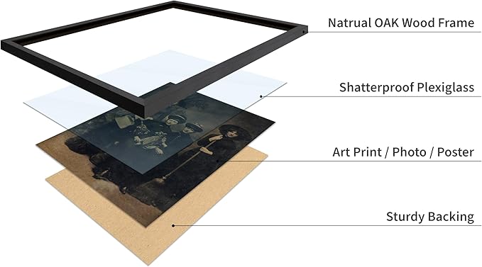 Poster Master Vintage Photograph Poster - Retro Halloween Print - Gift for Artist, Friend - Four Witches Wearing Robes, Sabbath, Coven, Sorcery - Wall Decor for Home, Office, 11x14 Black Framed