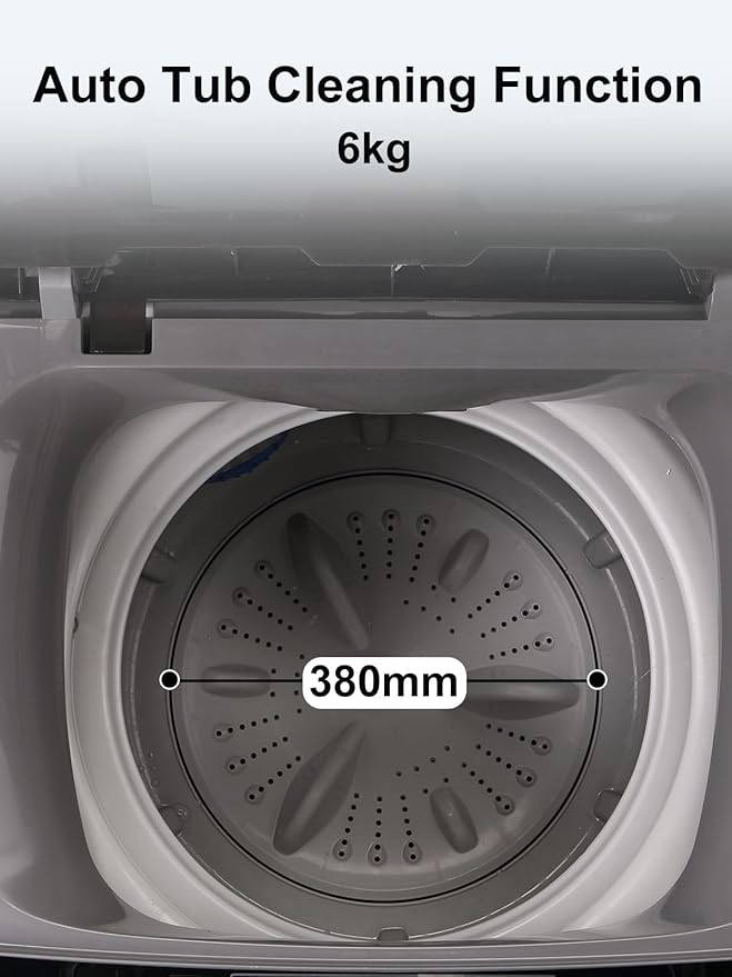 17.7 lbs Full Automatic Washing Machine with LED Display Compact Drain Dump, 10 Wash Programs and 8 Water Levels Ideal for Dorms, Apartments, RV, Grey (KB03-GREY6-3)