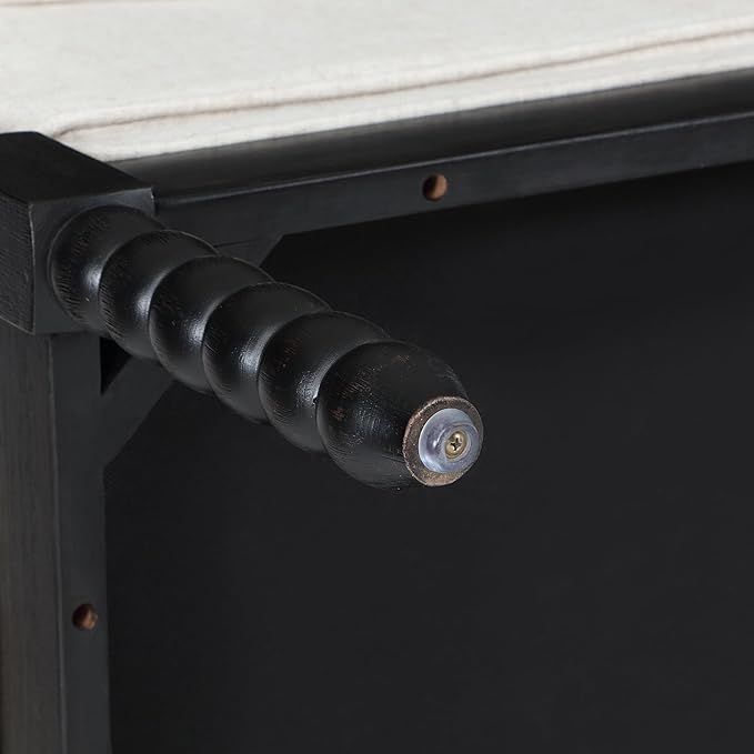 DUHOME Linen Fabric Spindle Accent Chairs Set of 2,Bobbin Chair with High Resilience Spring Cushion and Armrest Pads, Leisure Armchair for Living Room Bedroom Farmhouse Home Office Belcony