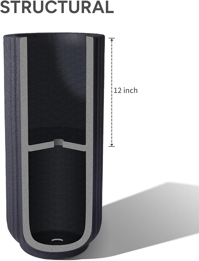 31.5 Inch Tall Roman Column Concrete Planter（14.2Dx31.5H，36 Pounds）,Durable All-Weather Use with Drainage Holes,Large Tall Round Planter for Outdoor Indoor Plants