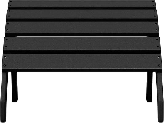WestinTrends Dylan Outdoor Patio HDPE Adirondack Ottoman Footrest, Black