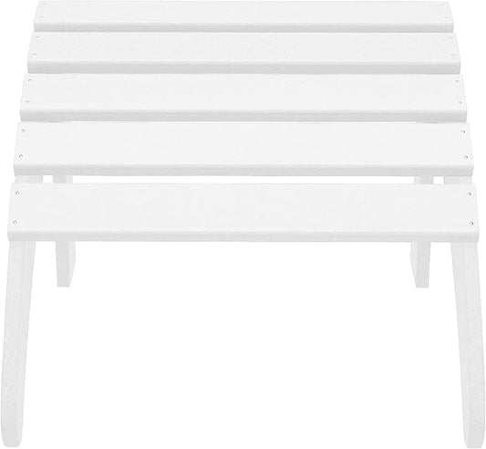 WestinTrends Outdoor Ottoman, Patio Adirondack Ottoman Foot Rest, All Weather Poly Lumber Folding Foot Stool for Adirondack Chair, Widely Used for Outside Porch Pool Lawn Backyard, White